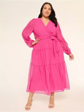 Lane Bryant Long-Sleeve Surplice-Neck Maxi Dress NWT